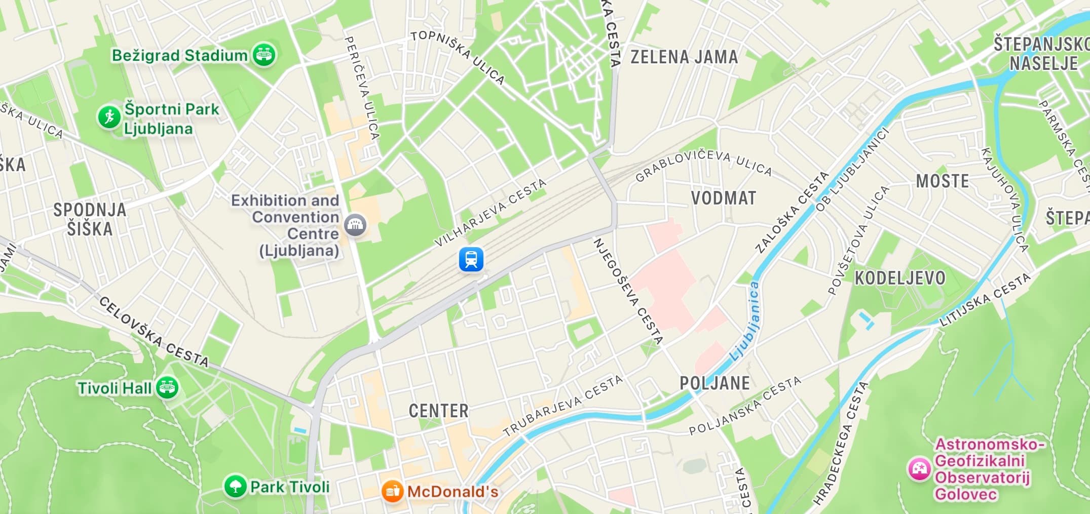 Map of Ljubljana Slovenia
